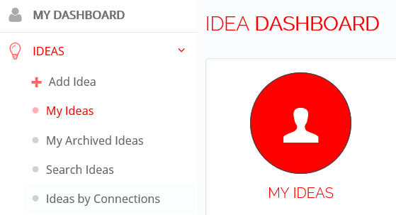 Dashboard with My Ideas